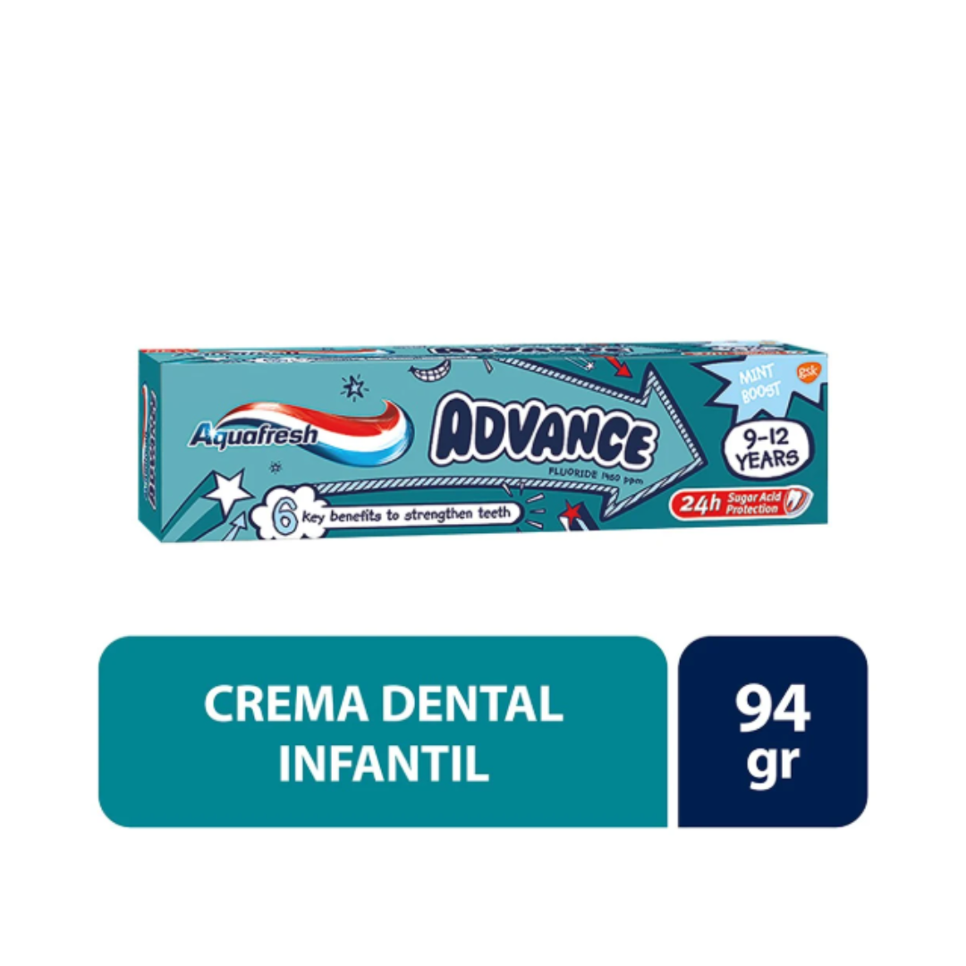 Aquafresh Crema Dental Advance Kids  9-12 Aos x 75ml