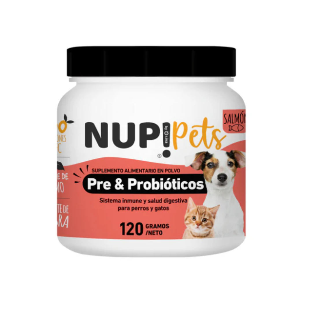 Nup! Pets Pre & Probioticos Sabor Salmon Perros y Gatos 120 g