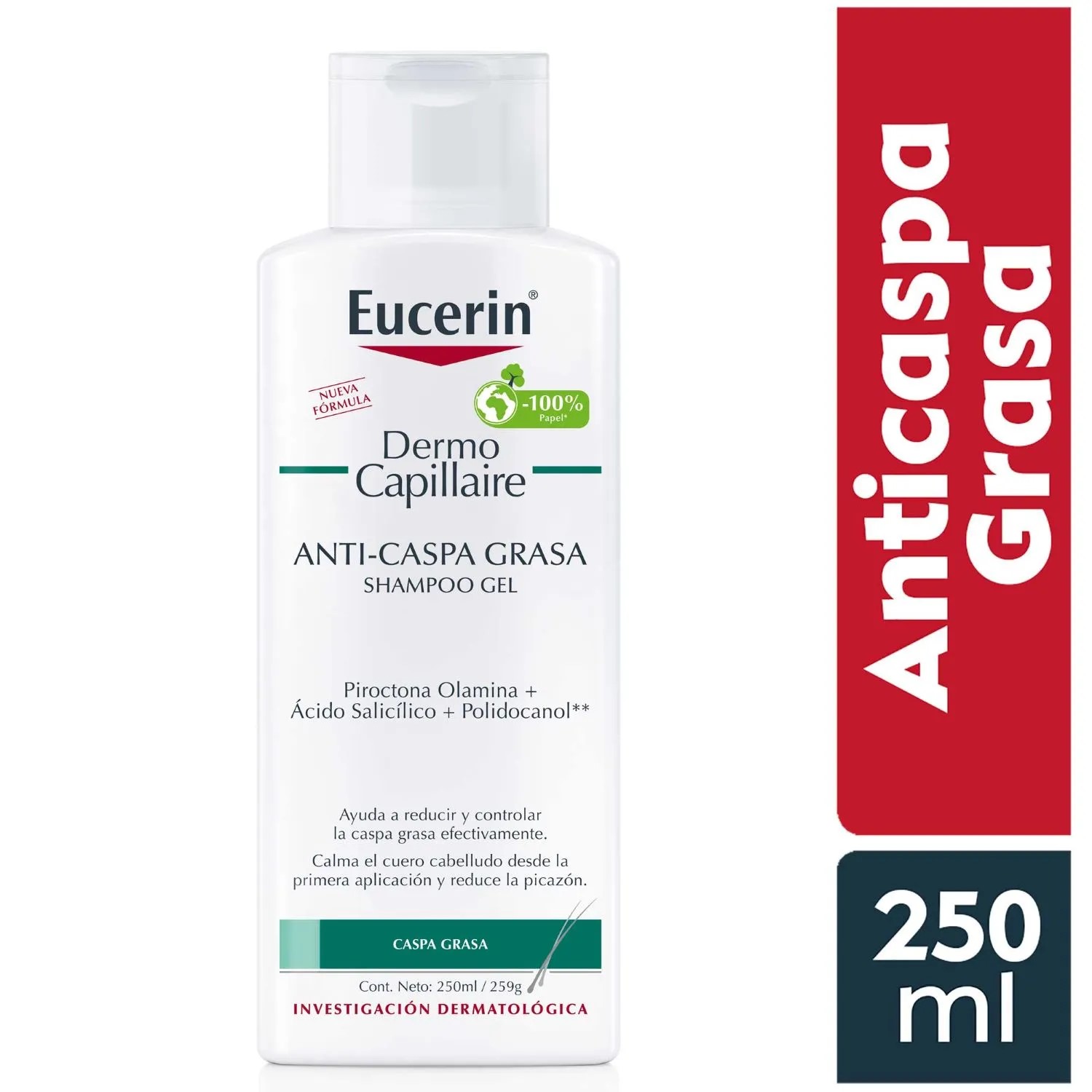 EUCERIN DERMOCAPILLARE ANTICASPA GRASA GEL SHAMPOO 250 ML
