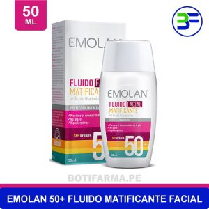 EMOLAN FLUIDO FACIAL MATIFICANTE CON ACIDO HIALURONICO FPS50+
