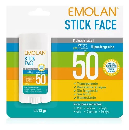 EMOLAN STICK FACE PROTECTOR SOLAR FPS 50+ 13G
